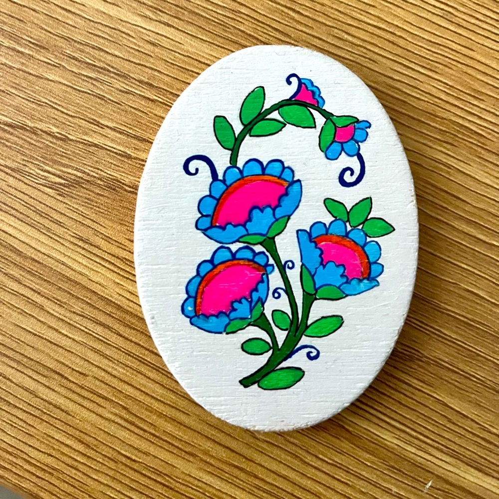 Handmade Artisan Indian Floral Patterned Magnet